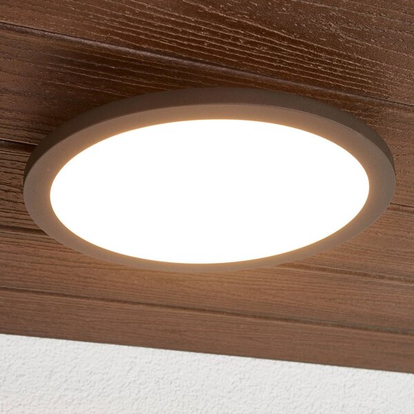 Lampa sufitowa zewnętrzna LED Malena, czujnik ruchu, IP65 Malena Lucande, czarny, aluminium, nowoczesny