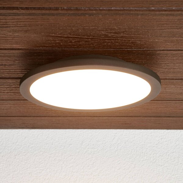 Lampa sufitowa zewnętrzna LED Malena, czujnik ruchu, IP65 Malena Lucande, czarny, aluminium, nowoczesny