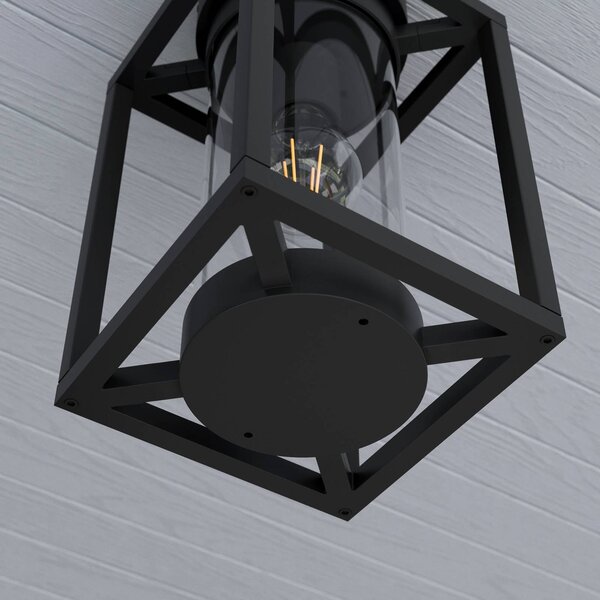 Zewnętrzna lampa sufitowa Lucande Ferda, 29 cm, antracyt, IP44 Ferda Lucande, możliwość ściemniania, czarny, aluminium, nowoczesny