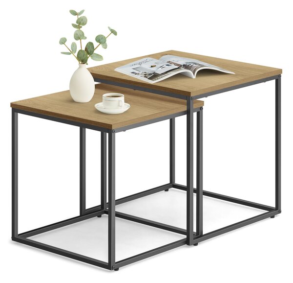Zestaw 2 stolików kawowych QUADRO, dekor dąb