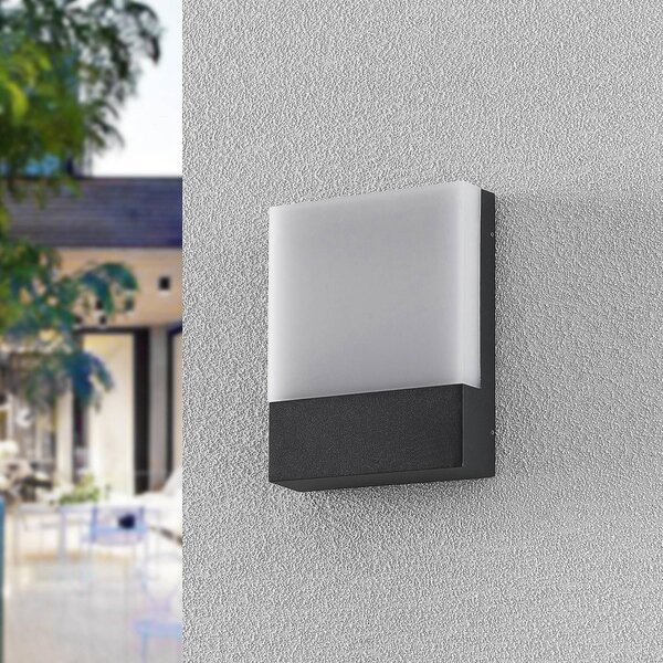 Kinkiet zewnętrzny LED Vanira Lindby, czarny, aluminium, nowoczesny