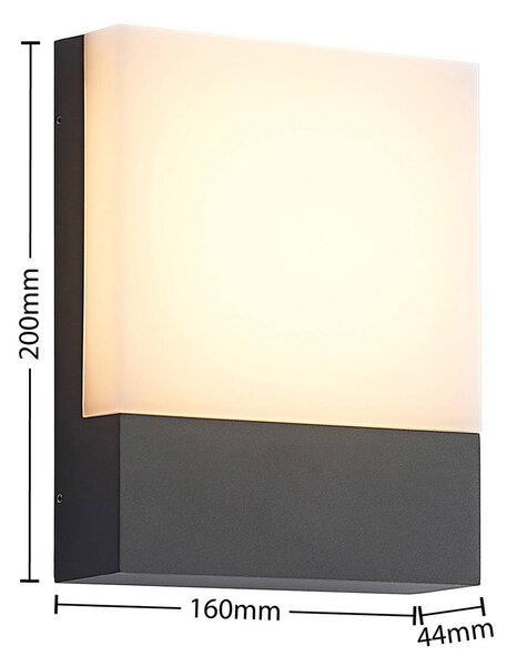 Kinkiet zewnętrzny LED Vanira Lindby, czarny, aluminium, nowoczesny