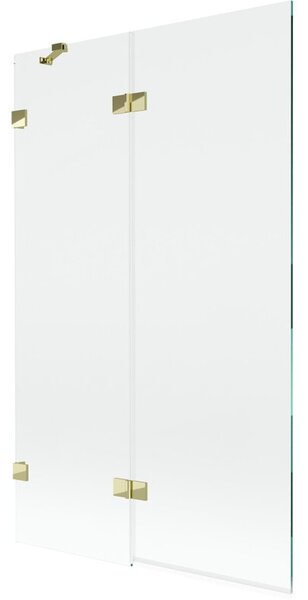 Mexen Lunar parawan nawannowy 2-skrzydłowy lewy 110 x 150 cm, transparent, złoty - 897-110-100-50-00-L