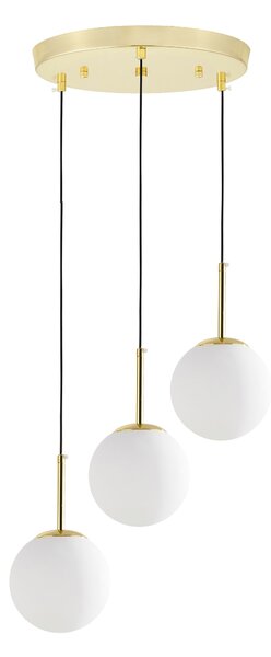 NOWOCZESNA POTRÓJNA LAMPA KLASYCZNE ZŁOTO FREDICA W3