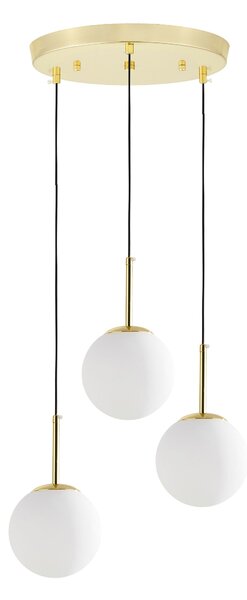 NOWOCZESNA POTRÓJNA LAMPA KLASYCZNE ZŁOTO FREDICA W3