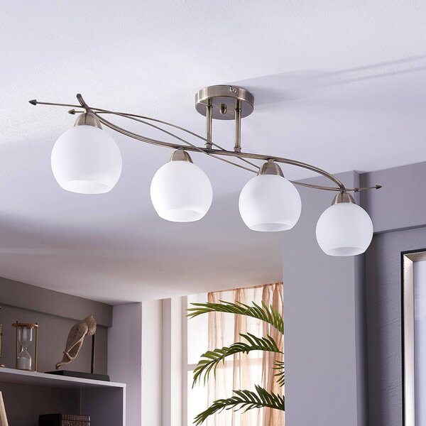 Lampa sufitowa Lindby Leanda, 80 cm, 4-punktowa, metal, szkło