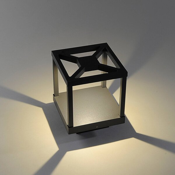 Lampa ogrodowa stojąca Lealan Lucande, czarny, aluminium, nowoczesny