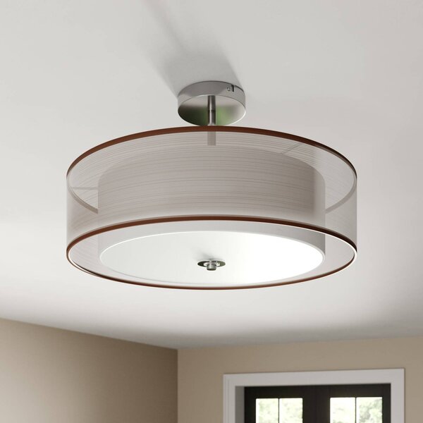 Lampa sufitowa Pikka Lindby, możliwość ściemniania, brązowy / rdzawy, salon / jadalnia, tkanina / materiał / jedwab, nowoczesny