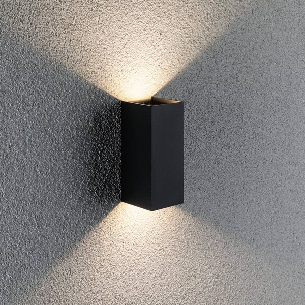 Paulmann Kinkiet zewnętrzny LED Flame, czarny, aluminium, nowoczesny