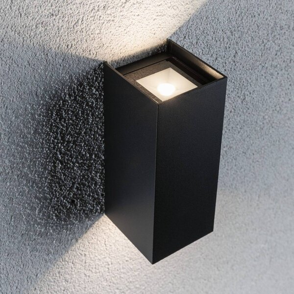 Paulmann Kinkiet zewnętrzny LED Flame, czarny, aluminium, nowoczesny