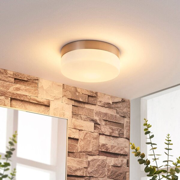 Lampa sufitowa Amilia Lindby, możliwość ściemniania, łazienka, szkło, nowoczesny