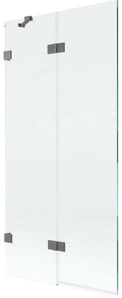 Mexen Lunar parawan nawannowy 2-skrzydłowy lewy 90 x 150 cm, transparent, gun metal - 897-090-100-95-00-L