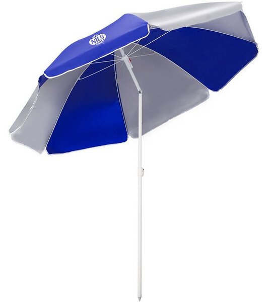 Parasol plażowy NILS CAMP NC7813 180 cm Biało-niebieski