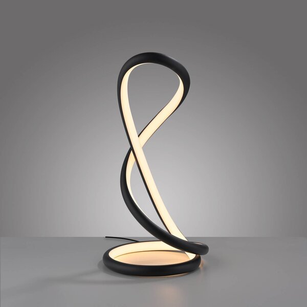 Paul Neuhaus Lampa stołowa LED Twist, możliwość ściemniania, czarny, sypialnia, aluminium, nowoczesny