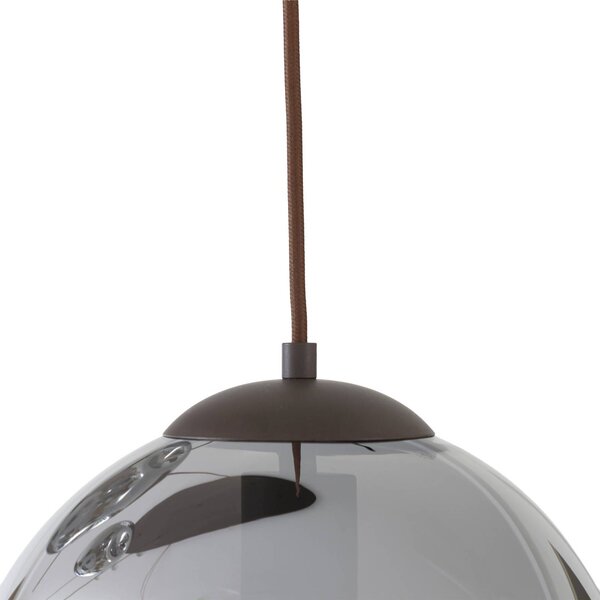 Lampa wisząca szklana Valentina Lindby, możliwość ściemniania, aluminiowy / szary / cynkowy, salon / jadalnia, szkło, design