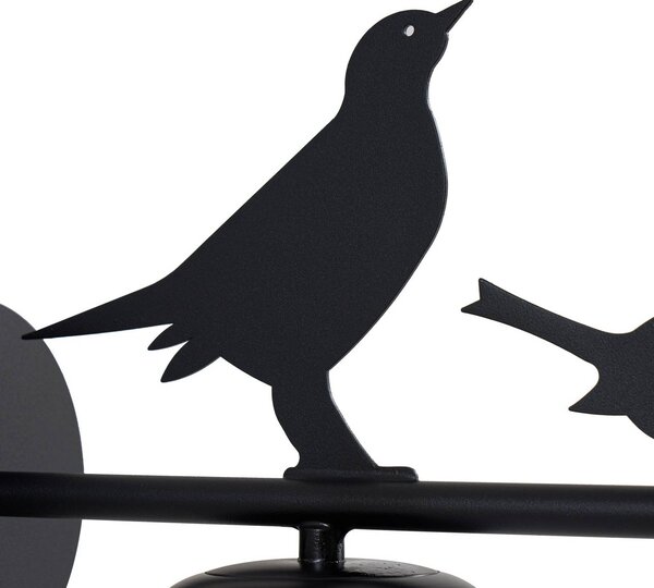 Kinkiet zewnętrzny Lintu Bird Lindby, możliwość ściemniania, czarny, metal, dworkowy / rustykalny