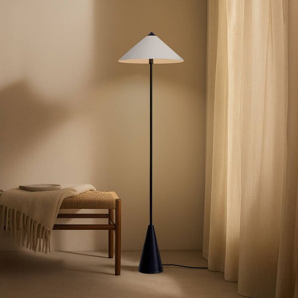 Lampa stojąca Norvik Lindby, czarny, salon / jadalnia, metal, nowoczesny