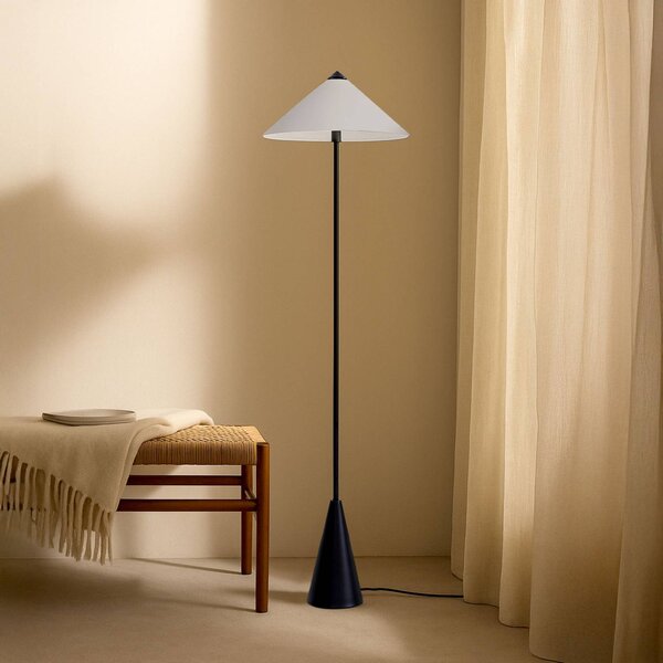 Lampa stojąca Norvik Lindby, czarny, salon / jadalnia, metal, nowoczesny