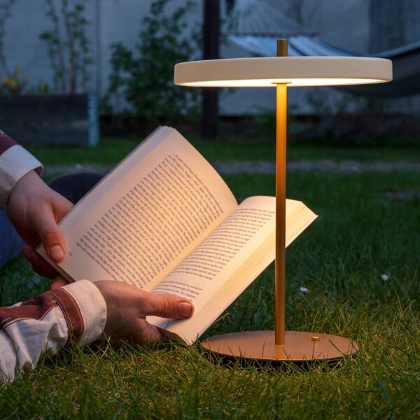 UMAGE Lampa stołowa LED Asteria Move, możliwość ściemniania, mosiężny / złoty, salon / jadalnia, metal, design