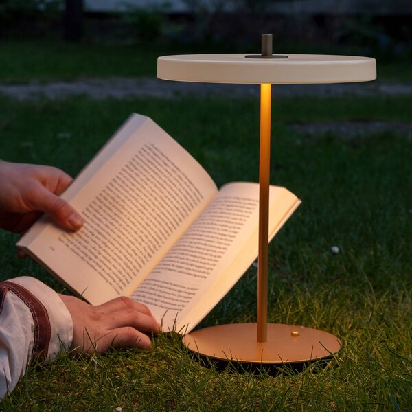 UMAGE Lampa stołowa LED Asteria Move, możliwość ściemniania, mosiężny / złoty, salon / jadalnia, metal, design