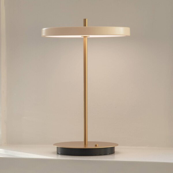 UMAGE Lampa stołowa LED Asteria Move, możliwość ściemniania, mosiężny / złoty, salon / jadalnia, metal, design