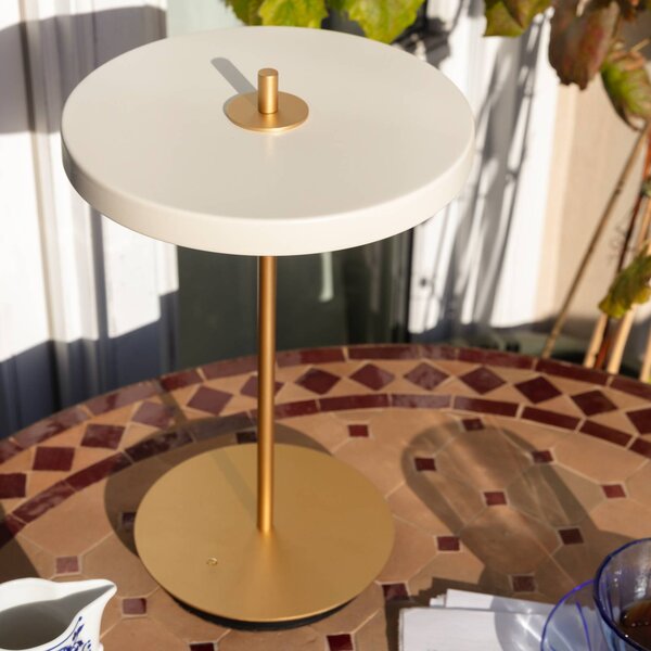 UMAGE Lampa stołowa LED Asteria Move, możliwość ściemniania, mosiężny / złoty, salon / jadalnia, metal, design