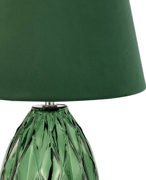Pauleen Lampa stołowa Crystal Velvet, zielony, salon / jadalnia, szkło, nowoczesny