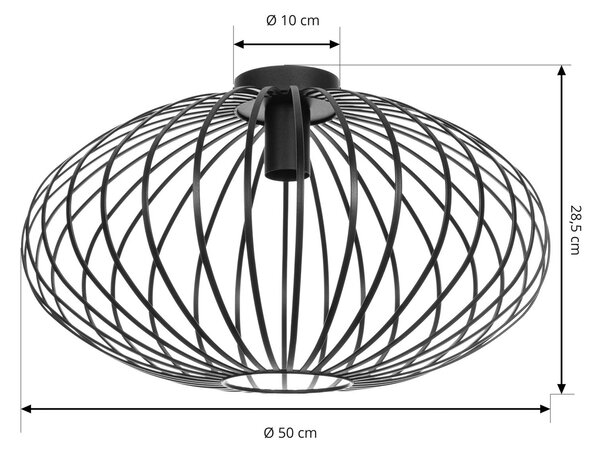 Lampa sufitowa Maivi Lindby, możliwość ściemniania, czarny, salon / jadalnia, metal, nowoczesny