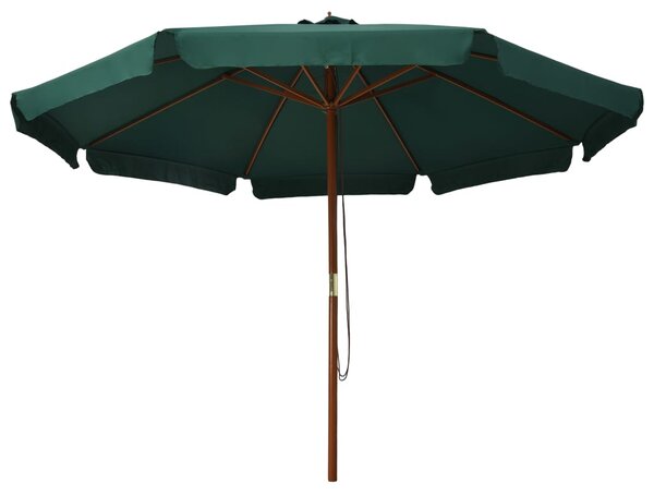 Parasol ogrodowy na drewnianym słupku, 330 cm, zielony