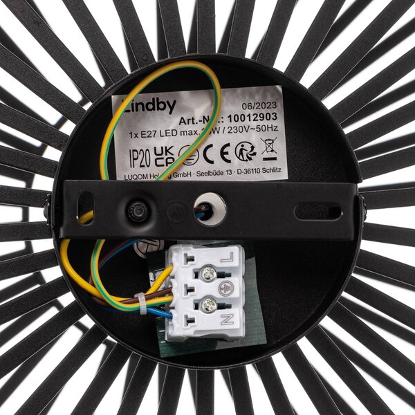 Lampa sufitowa Maivi Lindby, możliwość ściemniania, czarny, salon / jadalnia, metal, nowoczesny