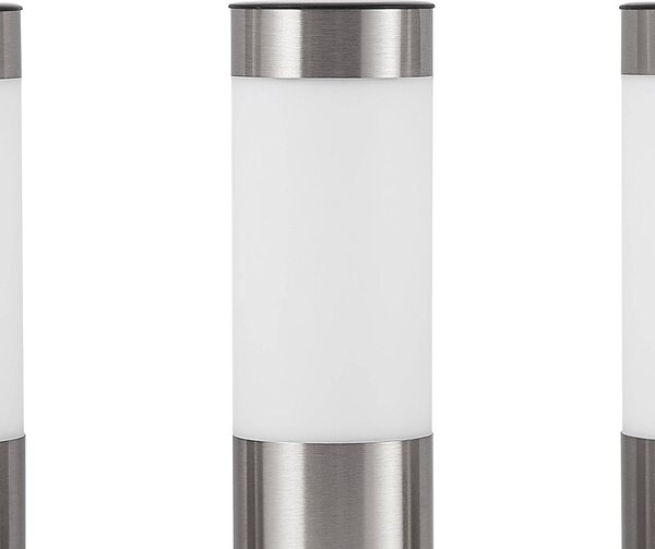 Lampa cokołowa LED Lindby, zestaw 4, szpikulec, 31 cm, IP44 Sirita Lindby, aluminiowy / szary / cynkowy, stal szlachetna, nowoczesny