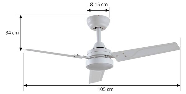 Wentylator sufitowy LED Lindby Aerallo, biały, CCT, cichy Aerallo, biały / opal, salon / jadalnia, metal, nowoczesny