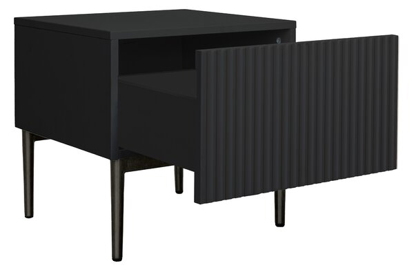 Zestaw szafek nocnych Nicole 46 cm - czarny / czarne nóżki