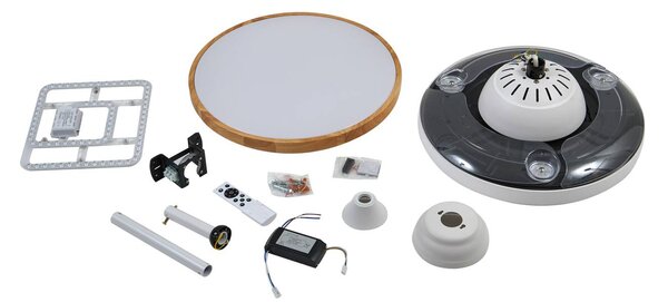 Wentylator sufitowy LED Lindby Oras, biały, DC, cichy, Ø 107 cm Oras, biały / opal, salon / jadalnia, metal, nowoczesny