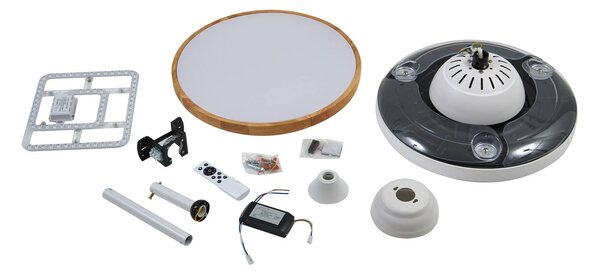 Wentylator sufitowy LED Lindby Oras, biały, DC, cichy, Ø 107 cm Oras, biały / opal, salon / jadalnia, metal, nowoczesny