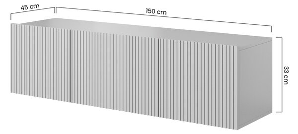 Szafka RTV wisząca Nicole 150 cm z szufladą - biały / biały mat