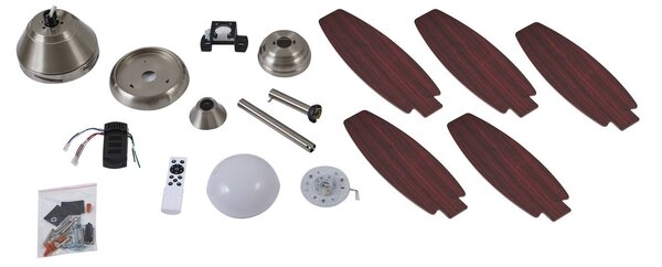 Wentylator sufitowy LED Klasika, DC, cichy, 106 cm, CCT Klasika Lindby, biały / opal, salon / jadalnia, metal