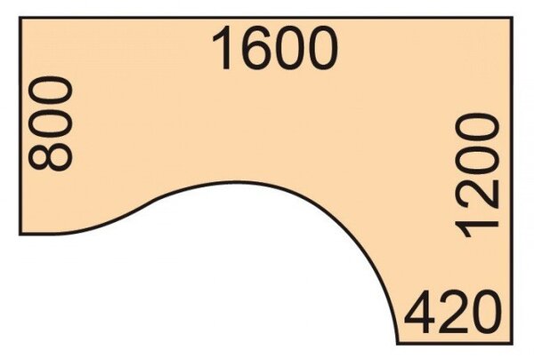 Ergonomiczne biurko PRIMO WOOD, 160x120 cm, prawe, dąb naturalny