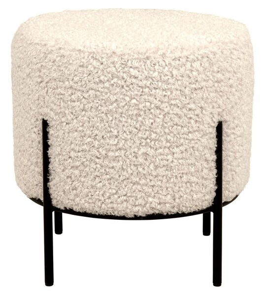 Kremowy puf z imitacji futra Alford – House Nordic
