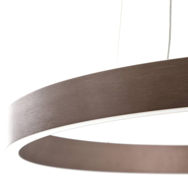 Inteligentna lampa wisząca Yonam Lucande, możliwość ściemniania, brązowy / rdzawy, salon / jadalnia, aluminium, nowoczesny