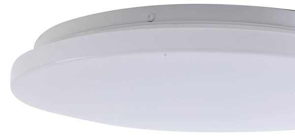 Lindby – lampa sufitowa zewnętrzna LED Kirkola, 3000 K, Ø 34 cm, biała Kirkola, biały / opal, tworzywo sztuczne