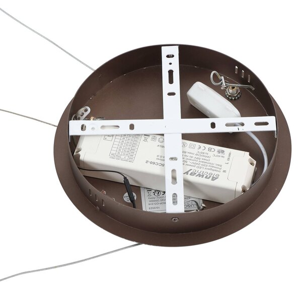 Inteligentna lampa wisząca Yonam Lucande, możliwość ściemniania, brązowy / rdzawy, salon / jadalnia, aluminium, nowoczesny