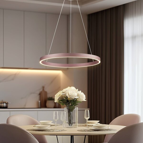 Inteligentna lampa wisząca Yonam Lucande, możliwość ściemniania, brązowy / rdzawy, salon / jadalnia, aluminium, nowoczesny
