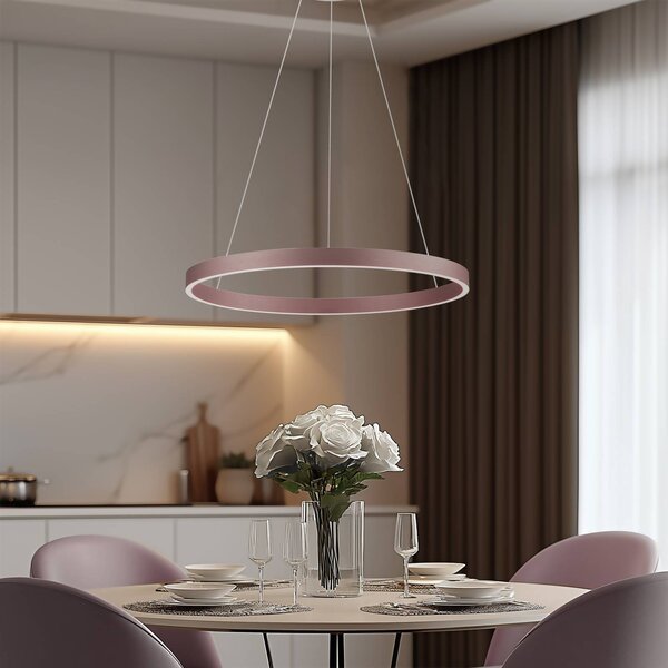 Inteligentna lampa wisząca Yonam Lucande, możliwość ściemniania, brązowy / rdzawy, salon / jadalnia, aluminium, nowoczesny