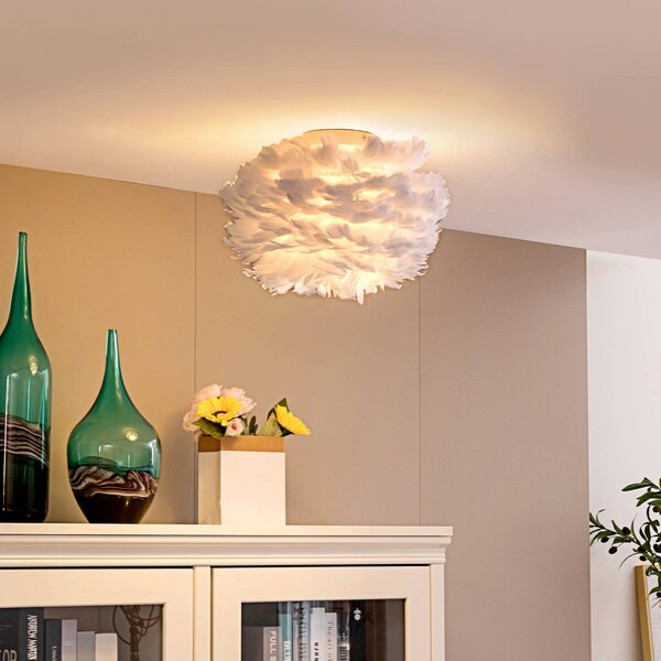Lindby Lampa sufitowa Heven, możliwość ściemniania, biały / opal, salon / jadalnia, tworzywo sztuczne, design