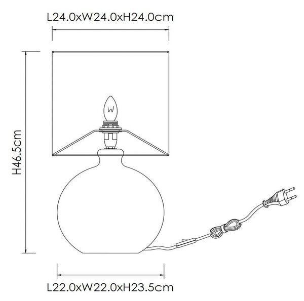 Lucide Lampa stołowa Esterad, żółty / pomarańczowy, salon / jadalnia, szkło