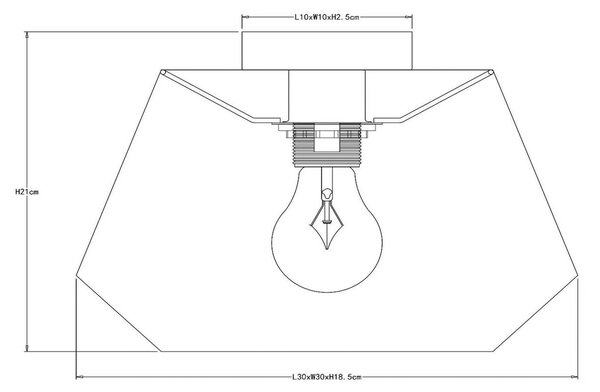 Lucide Lampa sufitowa Jessica, czarna, Ø 30 cm, bawełna