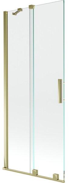 Mexen Velar parawan nawannowy 2-skrzydłowy rozsuwany 85 x 150 cm, transparent, złoty - 896-085-000-01-50