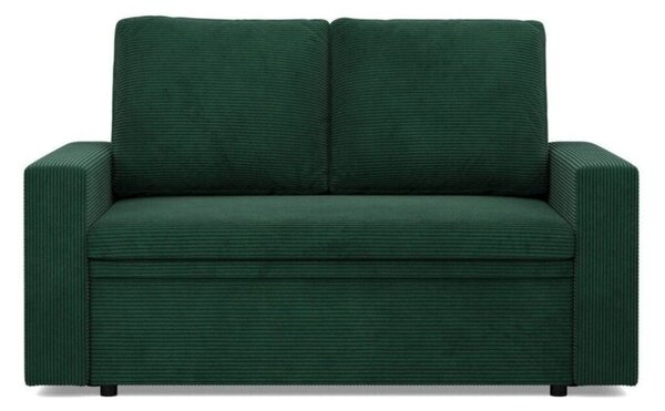 Sofa dwuosobowa, BLOM, sztruks, 148x87x90 cm, butelkowa zieleÅ | TYLETEGOTU
