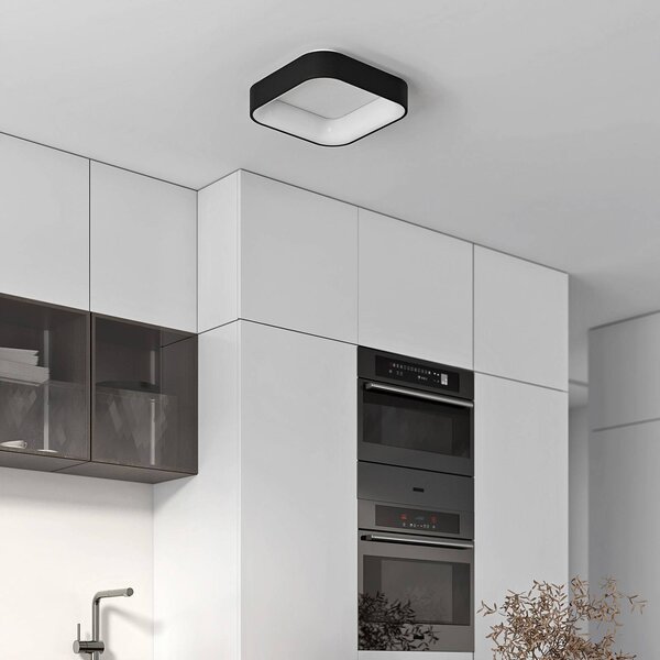 Lampa sufitowa LED Aleksi Arcchio, możliwość ściemniania, czarny, kuchnia, metal, nowoczesny